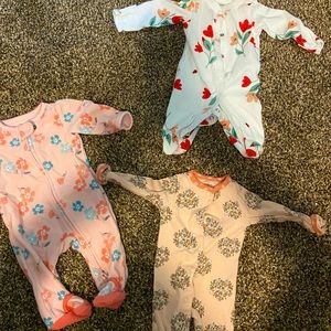 Newborn girl footie pajamas